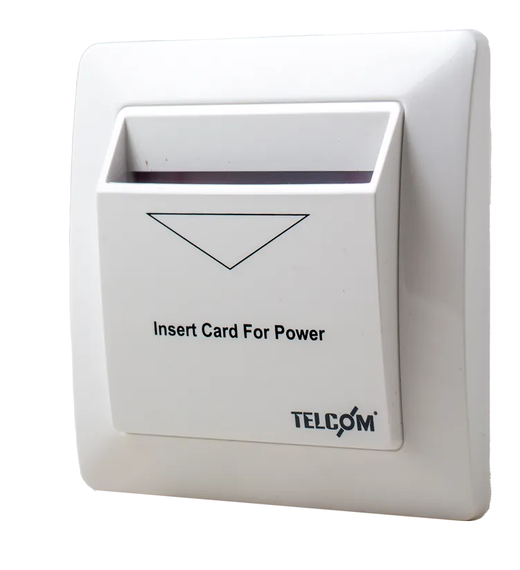 Energy Saver kartlı enerji tasarruf anahtarı, beyaz çerçeve ve kart yuvası