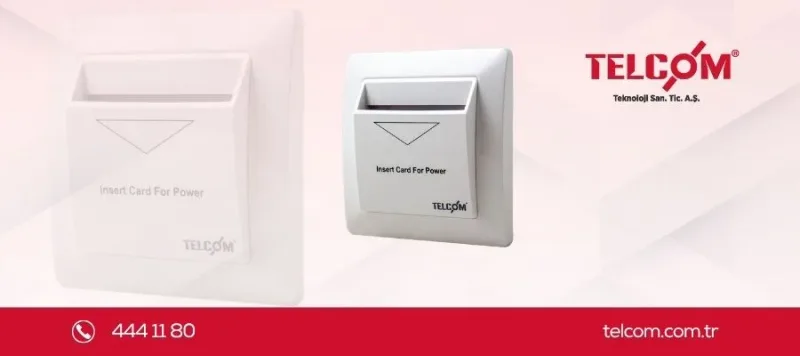 Otel odası girişindeki General Energy Saver kartlı enerji kontrol ünitesi